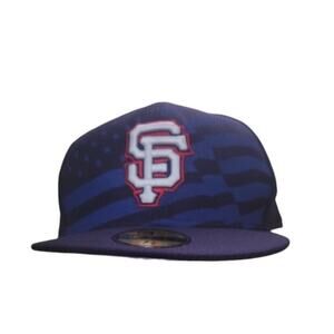 NWT New Era 59Fifty San Francisco Giants Cap Sz 7 3/8 Blue Genuine MLB July 4th